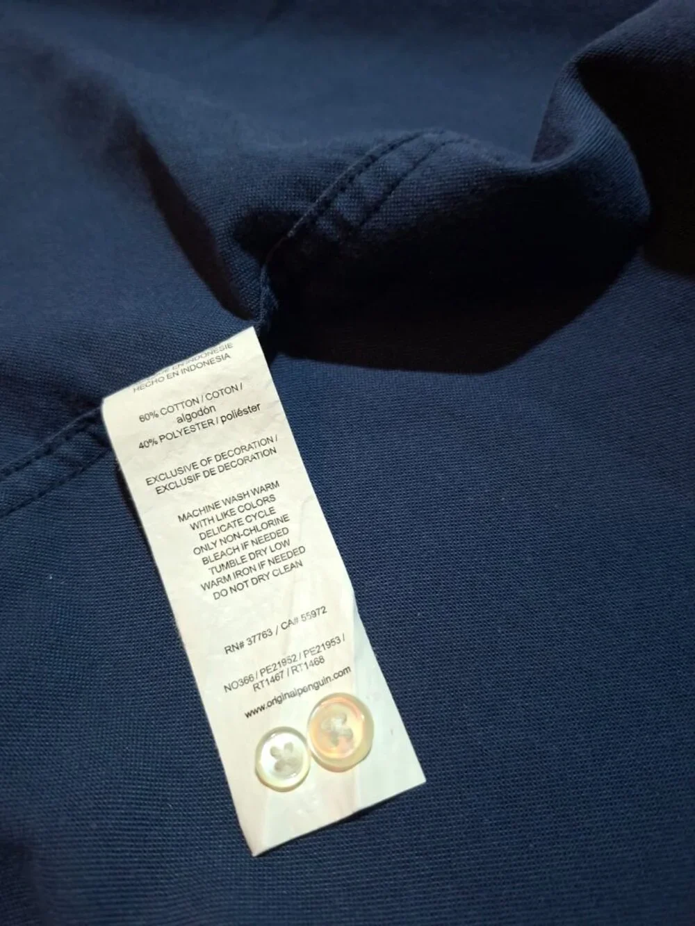 Original Penguin Heritage Slim Fit Blue Button Up Shirt Men's M